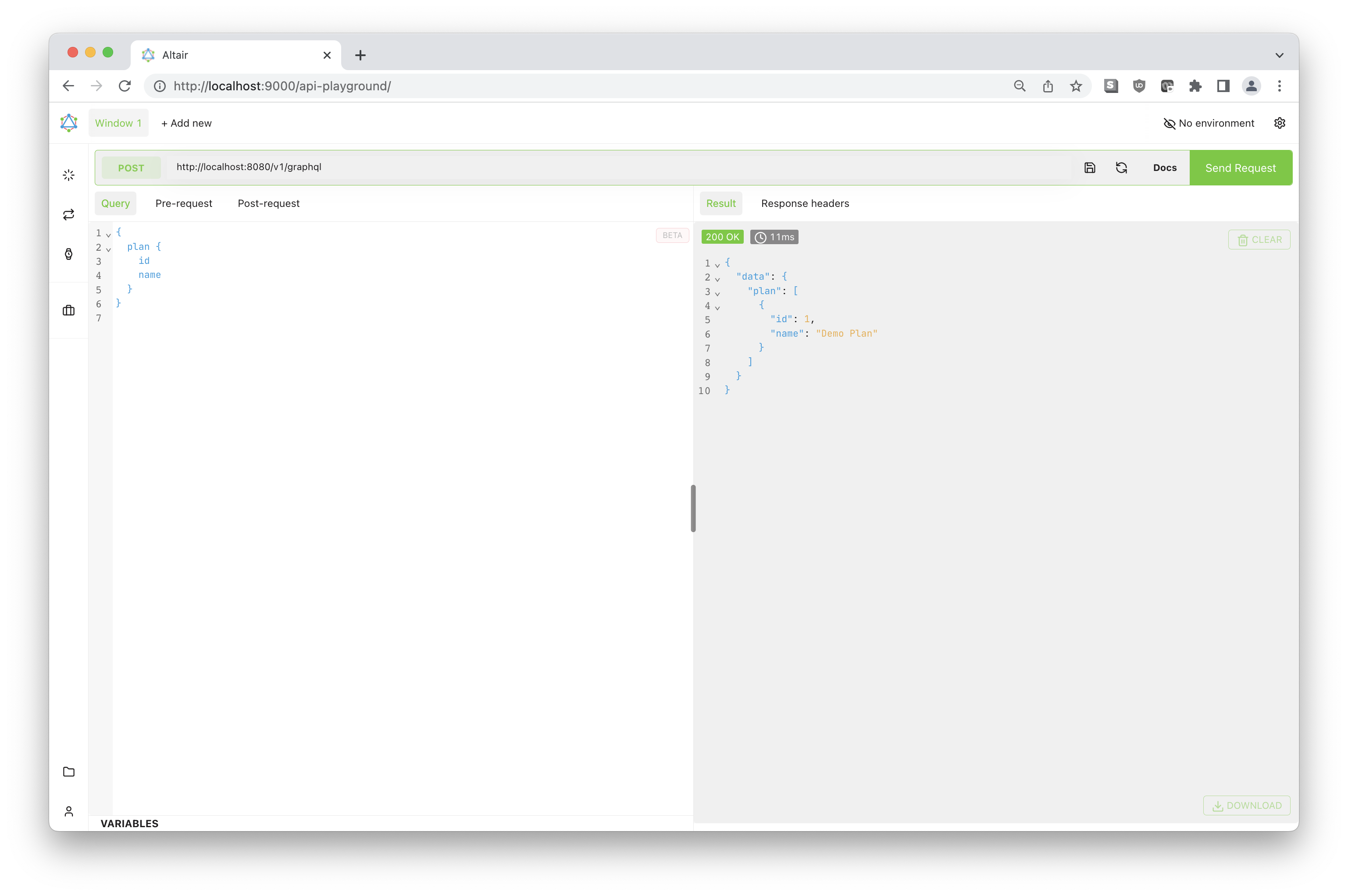 PlanDev API Playground - Altair
