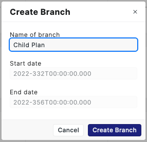 PlanDev UI - Create Plan Branch Modal