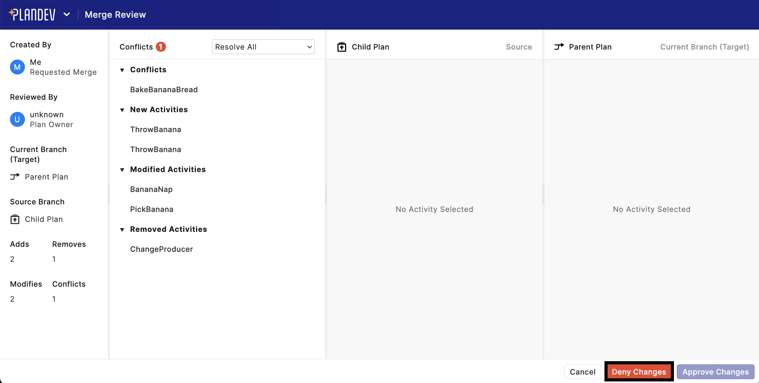 PlanDev UI - Deny Merge