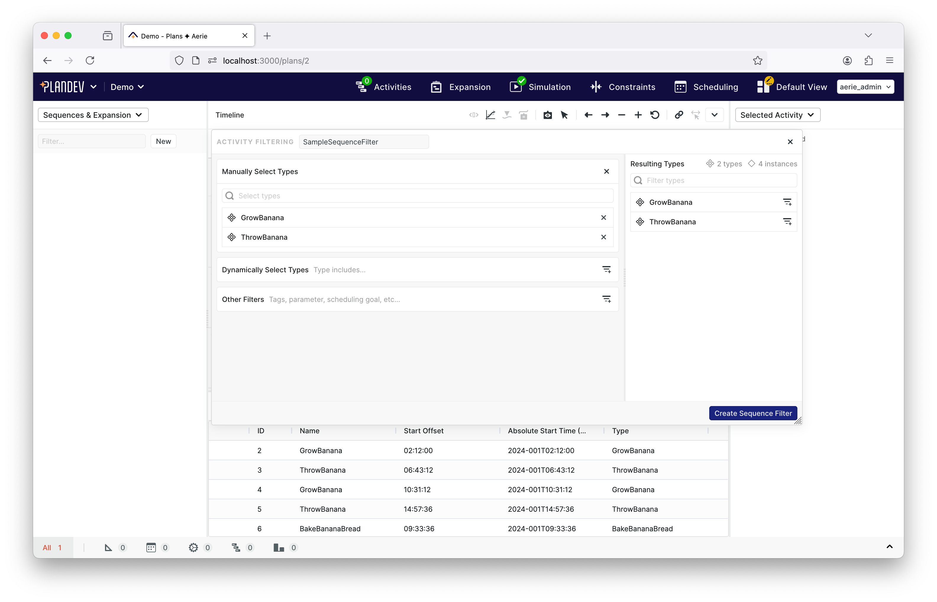PlanDev UI - The Filter