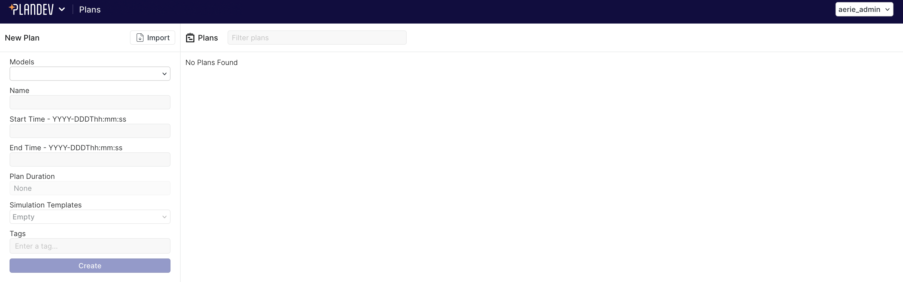 The PlanDev plan page