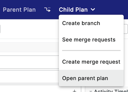 PlanDev UI - Open Parent Plan