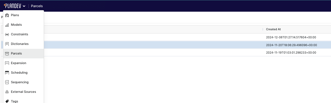 Navigate to SeqDev parcel configuration view