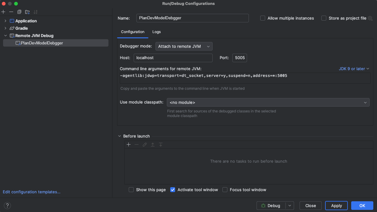 Remote Debug Configuration
